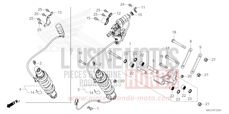REAR CUSHION for Gold Wing CANDY ARDENT RED (R367B) from 2021